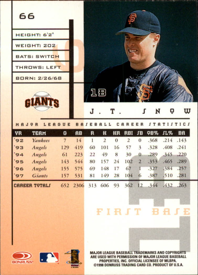 1998 Leaf Rookies and Stars Baseball "Main Set" Cards - Picture 63 of 217