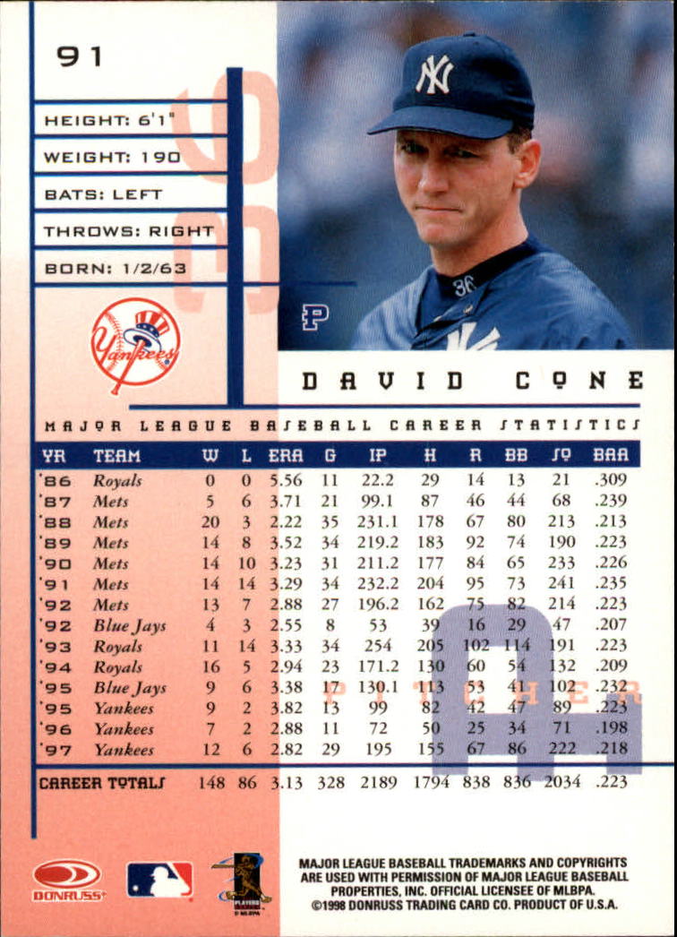 1998 Leaf Rookies and Stars Baseball "Main Set" Cards - Picture 91 of 217