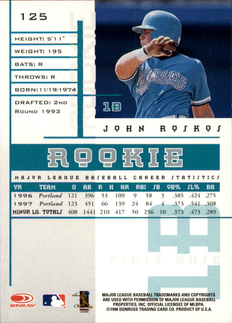 1998 Leaf Rookies and Stars Baseball "Main Set" Cards - Picture 133 of 217