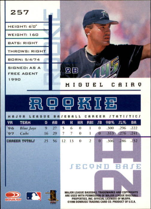 1998 Leaf Rookies and Stars Baseball "Main Set" Cards - Picture 175 of 217