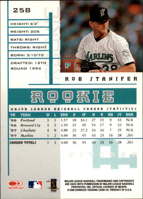 1998 Leaf Rookies and Stars Baseball "Main Set" Cards - Picture 177 of 217