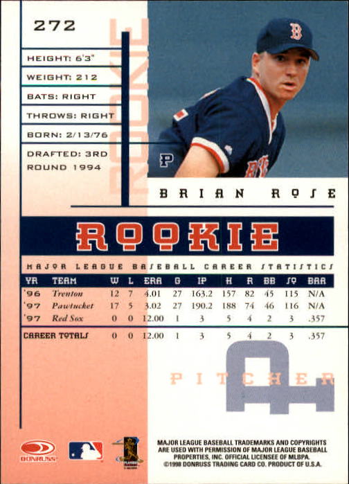 1998 Leaf Rookies and Stars Baseball "Main Set" Cards - Picture 185 of 217