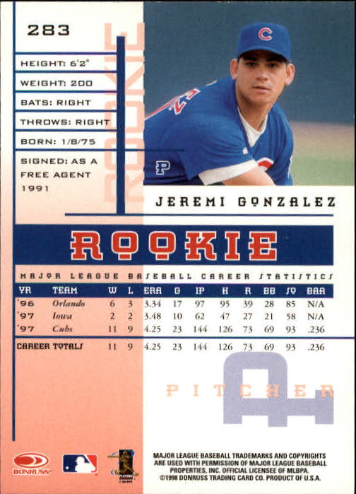 1998 Leaf Rookies and Stars Baseball "Main Set" Cards - Picture 197 of 217