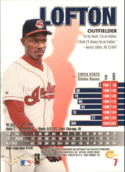 1998 Circa Thunder Baseball "Main Set" Cards #1 to #150 - Bild 15 von 301