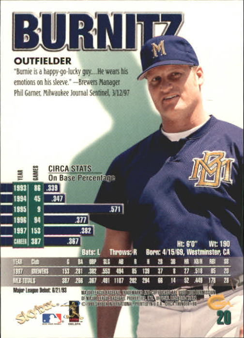 1998 Circa Thunder Baseball "Main Set" Cards #1 to #150 - Bild 41 von 301