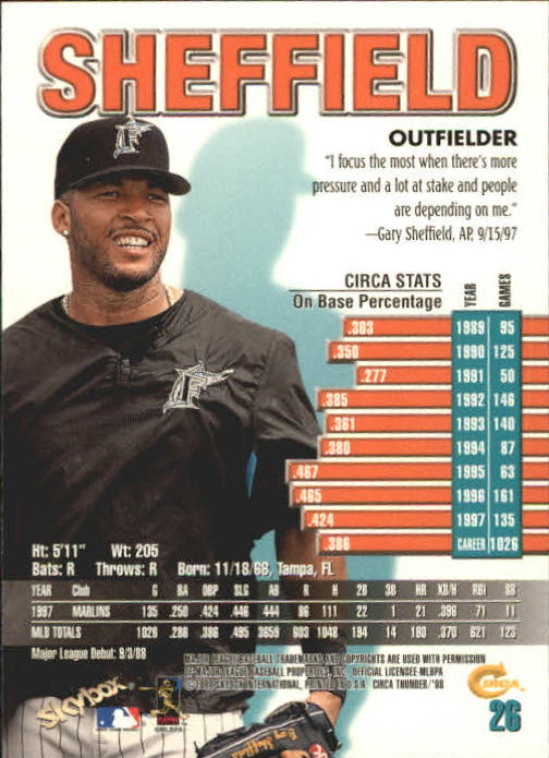 1998 Circa Thunder Baseball "Main Set" Cards #1 to #150 - Bild 53 von 301