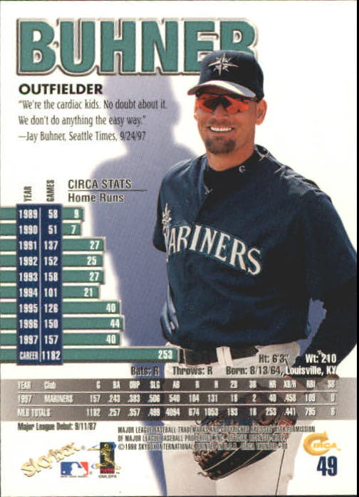 1998 Circa Thunder Baseball "Main Set" Cards #1 to #150 - Bild 99 von 301