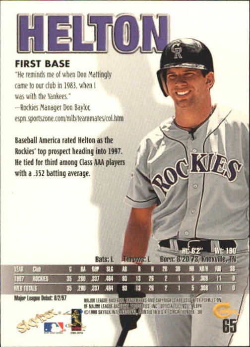 1998 Circa Thunder Baseball "Main Set" Cards #1 to #150 - Bild 131 von 301