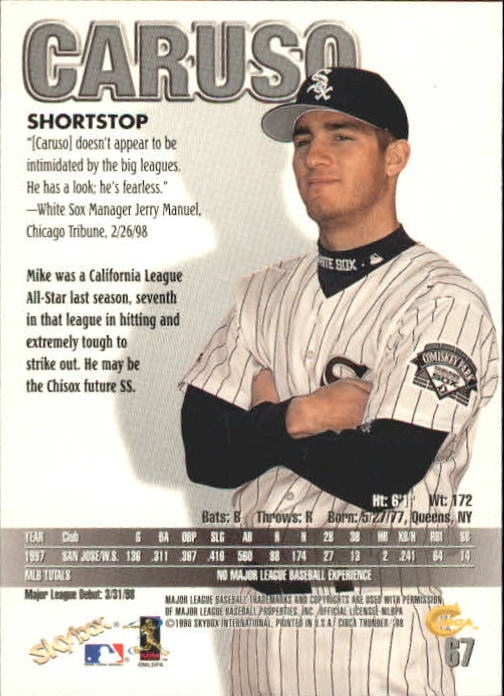 1998 Circa Thunder Baseball "Main Set" Cards #1 to #150 - Bild 135 von 301