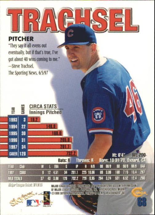 1998 Circa Thunder Baseball "Main Set" Cards #1 to #150 - Bild 137 von 301
