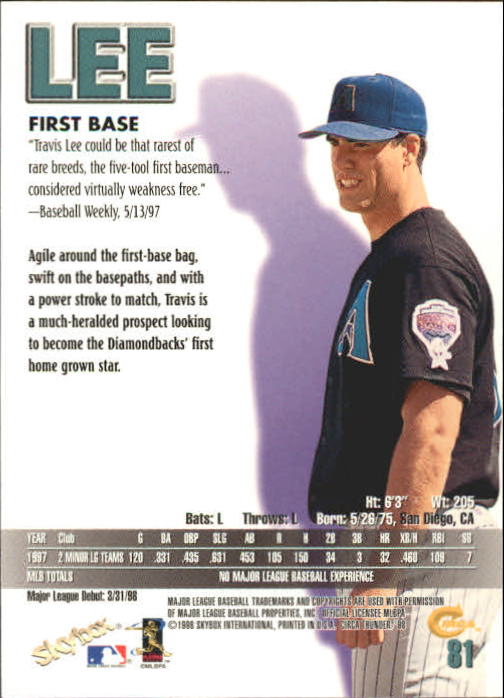 1998 Circa Thunder Baseball "Main Set" Cards #1 to #150 - Bild 163 von 301