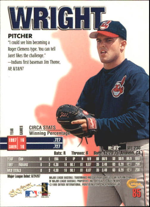 1998 Circa Thunder Baseball "Main Set" Cards #1 to #150 - Bild 171 von 301