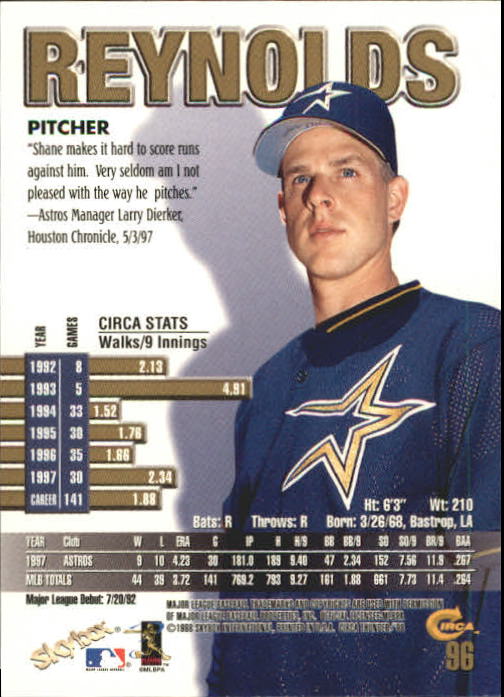 1998 Circa Thunder Baseball "Main Set" Cards #1 to #150 - Bild 193 von 301
