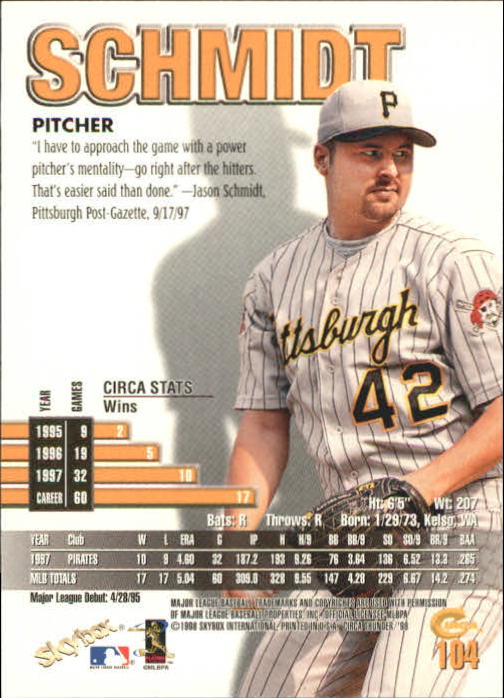 1998 Circa Thunder Baseball "Main Set" Cards #1 to #150 - Bild 209 von 301