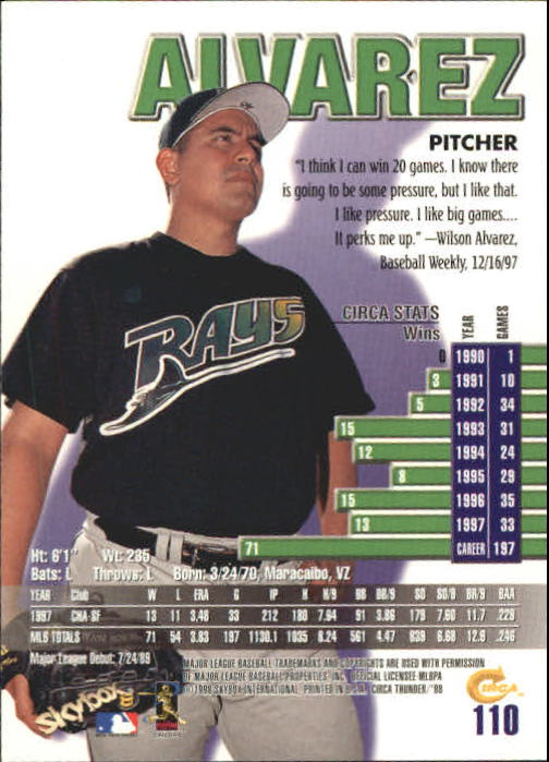 1998 Circa Thunder Baseball "Main Set" Cards #1 to #150 - Bild 221 von 301