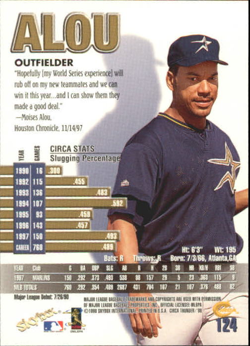 1998 Circa Thunder Baseball "Main Set" Cards #1 to #150 - Bild 249 von 301