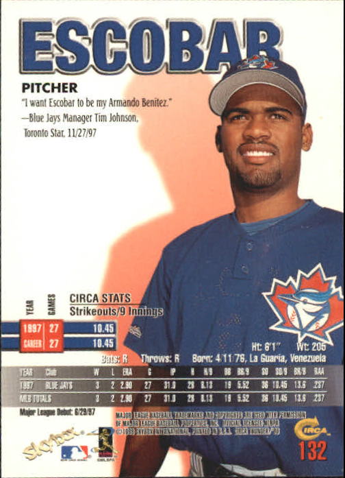 1998 Circa Thunder Baseball "Main Set" Cards #1 to #150 - Bild 265 von 301