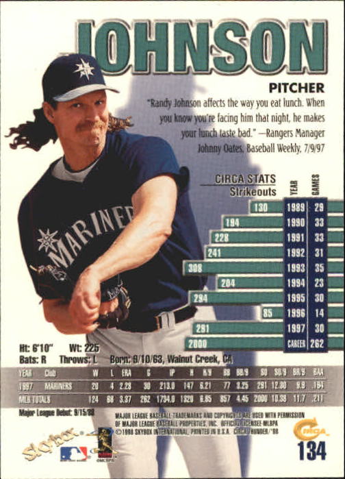 1998 Circa Thunder Baseball "Main Set" Cards #1 to #150 - Bild 269 von 301