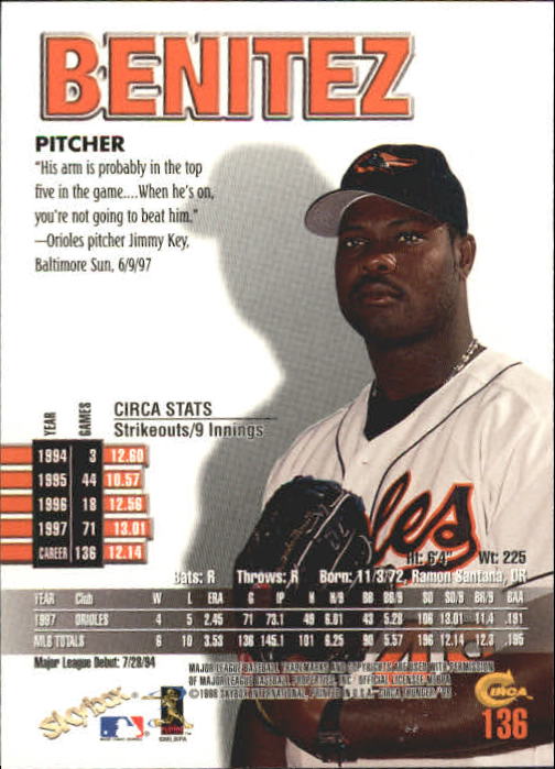 1998 Circa Thunder Baseball "Main Set" Cards #1 to #150 - Bild 273 von 301