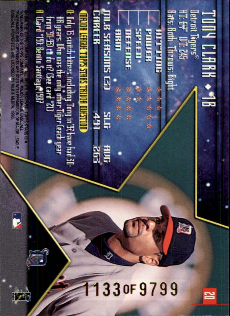 1998 Topps Stars #3 Rod Beck Chicago Cubs /9799