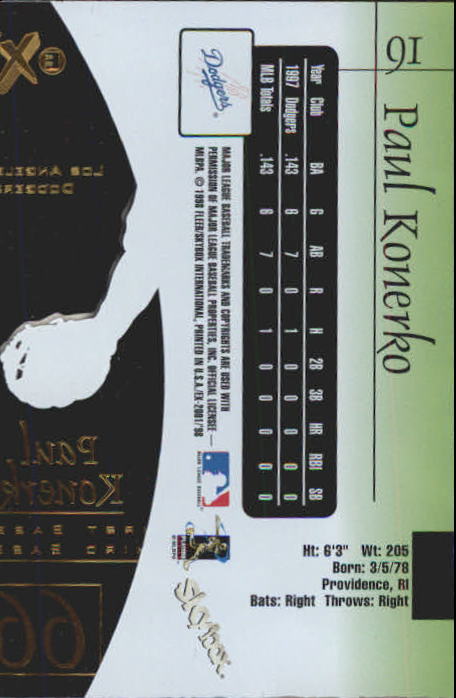 A9382- 1998 E-X2001 Baseball Cards 1-100 +Inserts -You Pick- 15+ FREE US SHIP