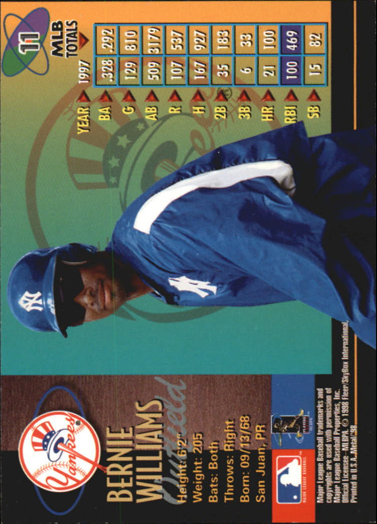 1998 Metal Universe Baseball "Main Set" Cards - Picture 23 of 441