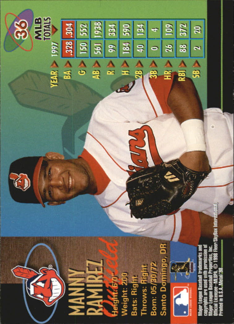 1998 Metal Universe Baseball "Main Set" Cards - Picture 73 of 441