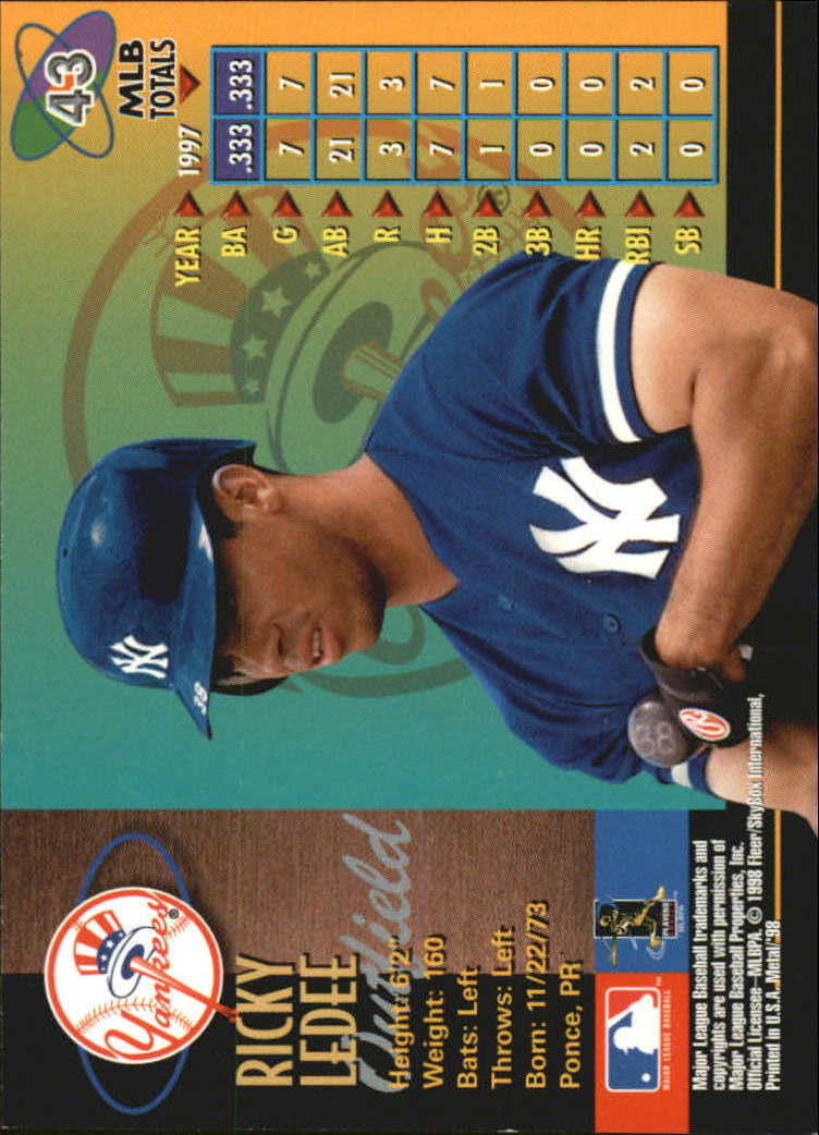 1998 Metal Universe Baseball "Main Set" Cards - Picture 87 of 441