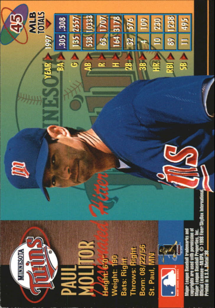 1998 Metal Universe Baseball "Main Set" Cards - Picture 91 of 441