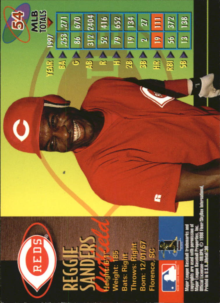 1998 Metal Universe Baseball "Main Set" Cards - Picture 109 of 441