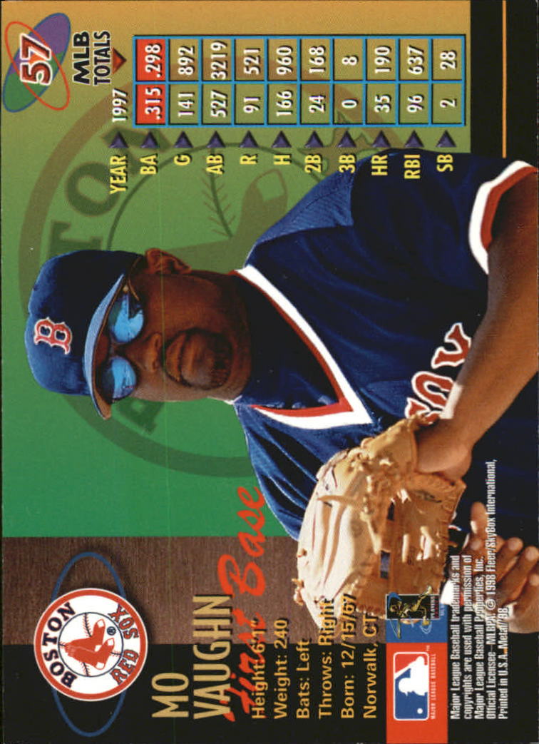 1998 Metal Universe Baseball "Main Set" Cards - Picture 115 of 441