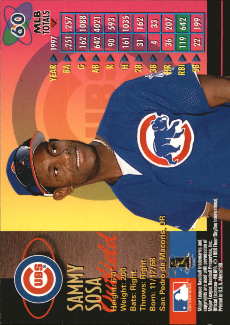 1998 Metal Universe Baseball "Main Set" Cards - Picture 121 of 441