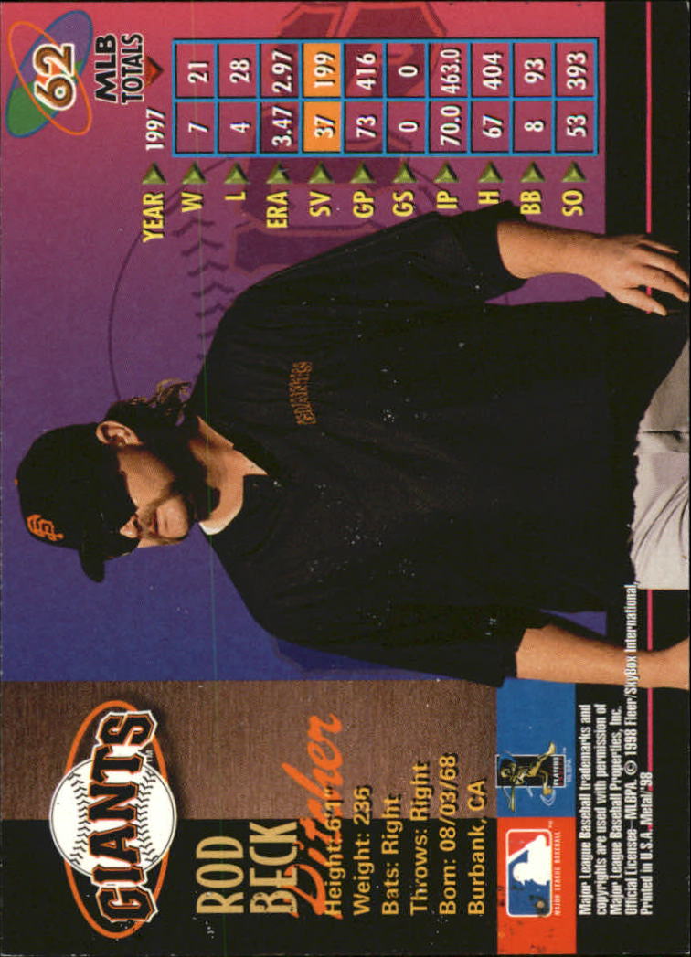 1998 Metal Universe Baseball "Main Set" Cards - Picture 125 of 441