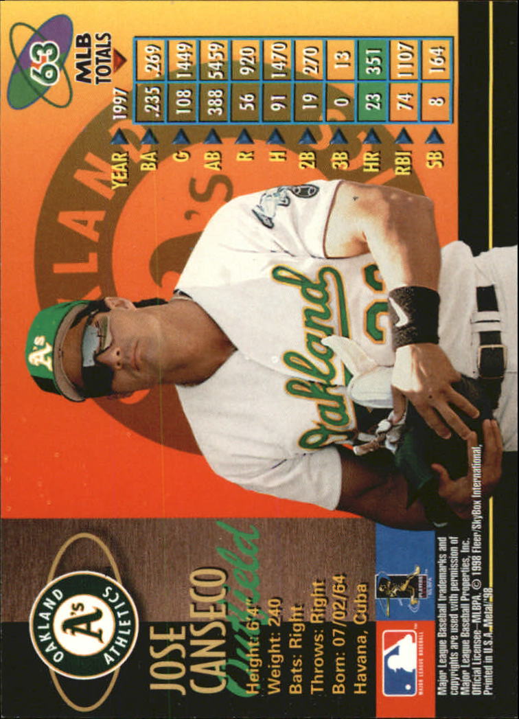 1998 Metal Universe Baseball "Main Set" Cards - Picture 127 of 441