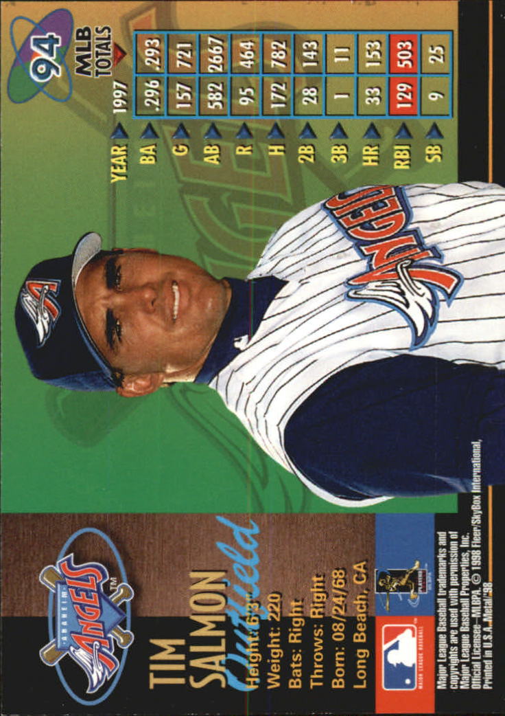1998 Metal Universe Baseball "Main Set" Cards - Picture 189 of 441