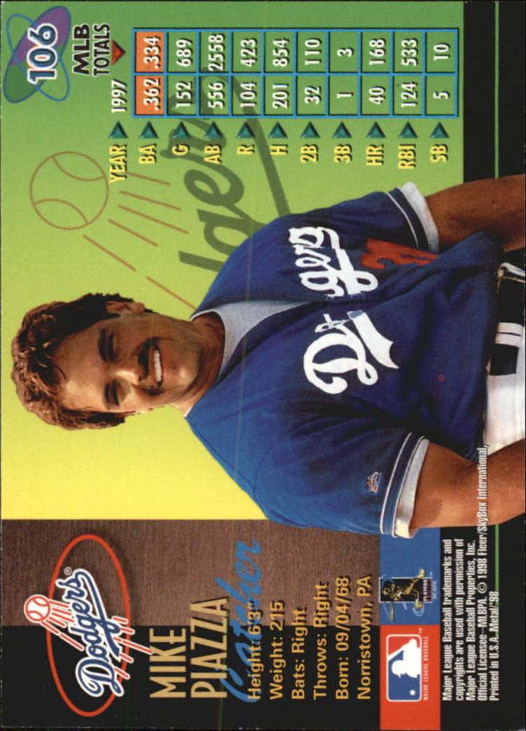 1998 Metal Universe Baseball "Main Set" Cards - Picture 211 of 441