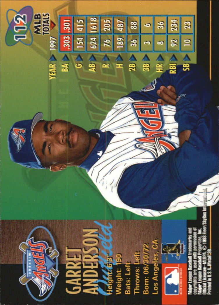 1998 Metal Universe Baseball "Main Set" Cards - Picture 223 of 441