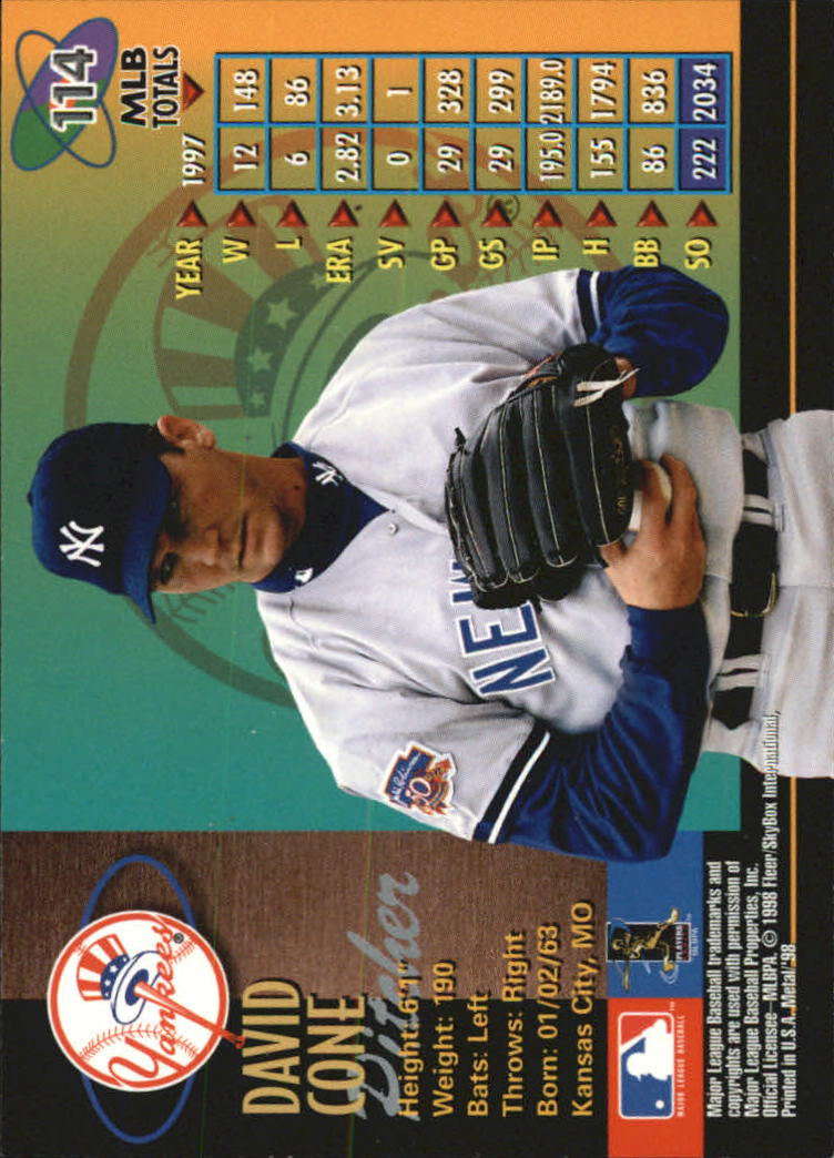 1998 Metal Universe Baseball "Main Set" Cards - Picture 227 of 441