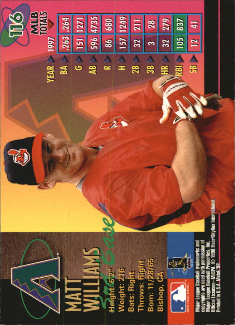 1998 Metal Universe Baseball "Main Set" Cards - Picture 231 of 441