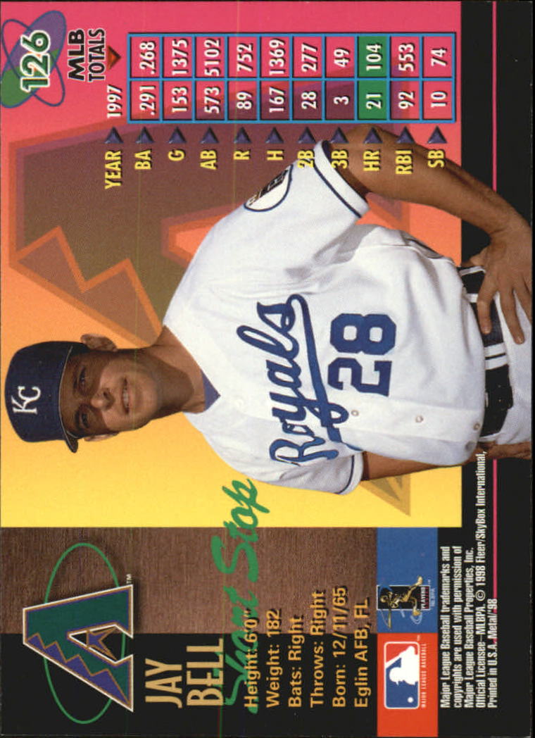 1998 Metal Universe Baseball "Main Set" Cards - Picture 251 of 441