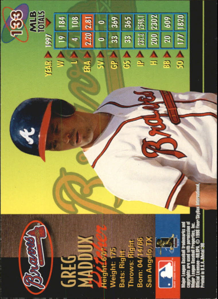1998 Metal Universe Baseball "Main Set" Cards - Picture 265 of 441