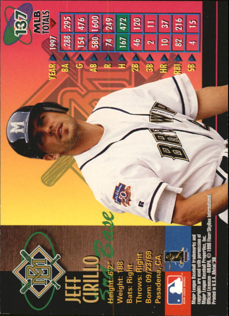 1998 Metal Universe Baseball "Main Set" Cards - Picture 273 of 441