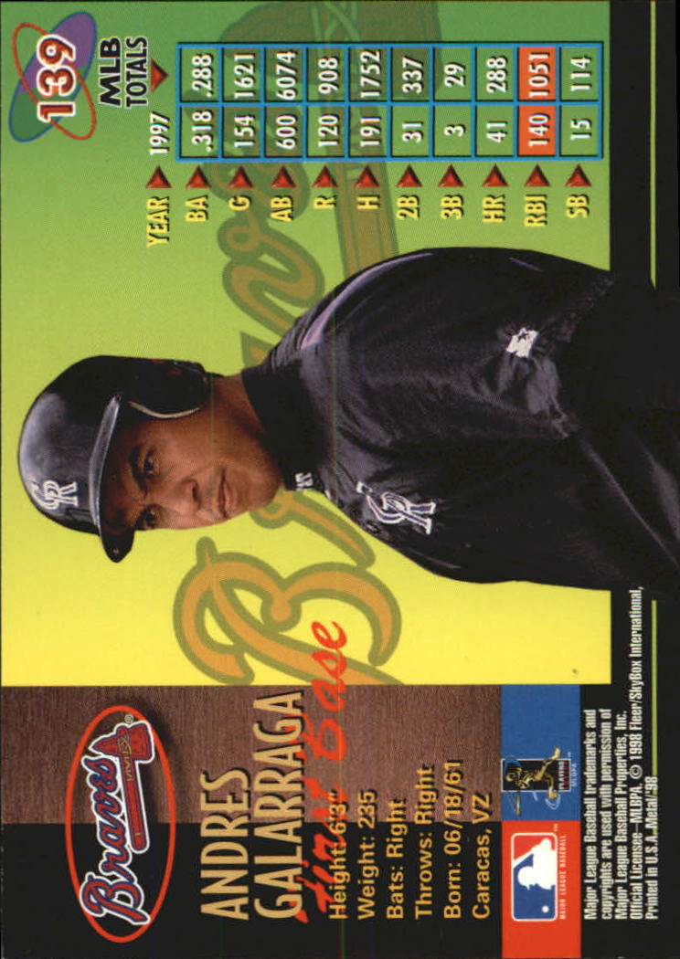 1998 Metal Universe Baseball "Main Set" Cards - Picture 277 of 441