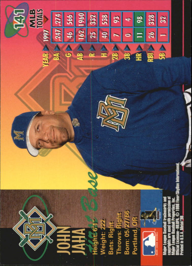 1998 Metal Universe Baseball "Main Set" Cards - Picture 281 of 441