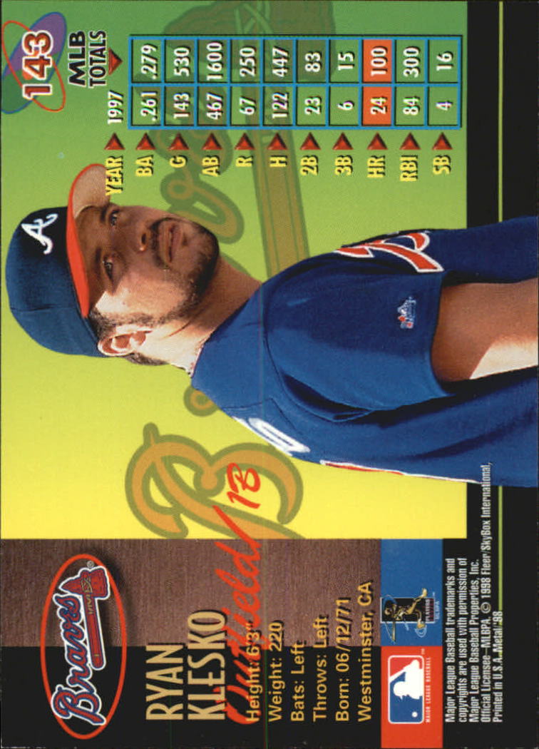 1998 Metal Universe Baseball "Main Set" Cards - Picture 285 of 441