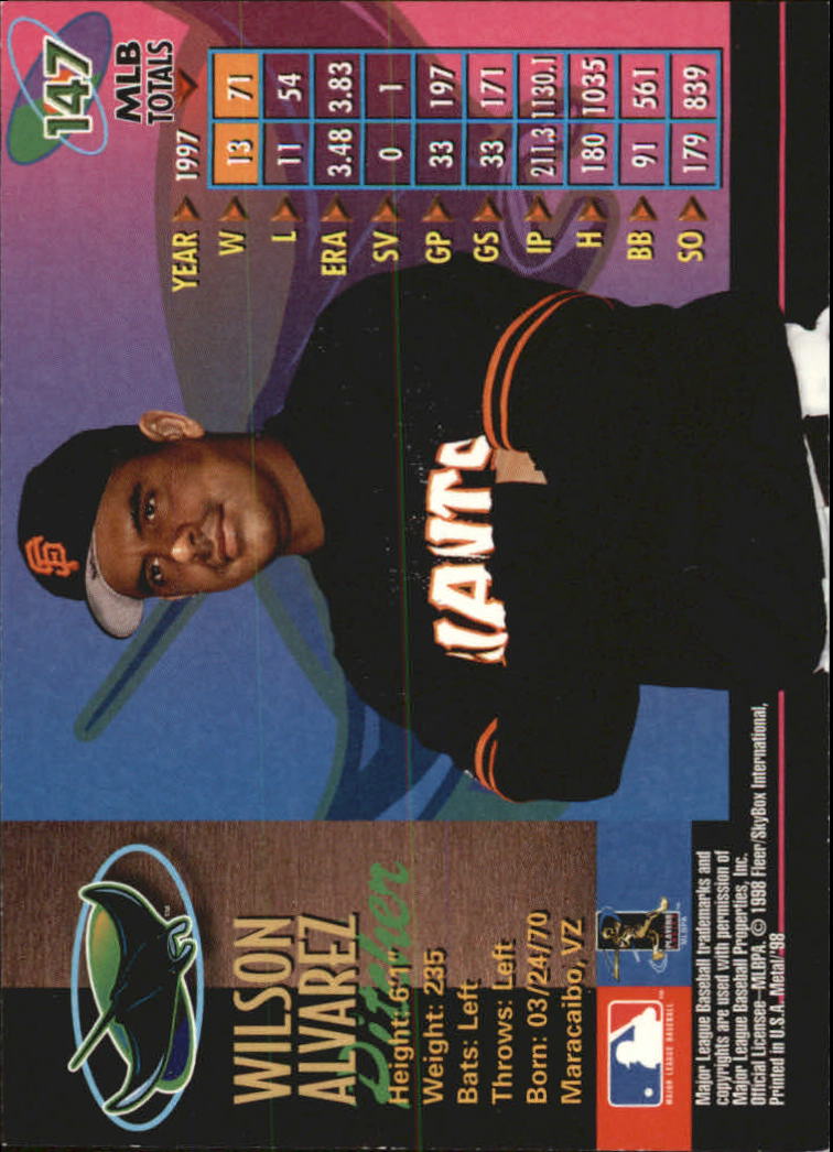 1998 Metal Universe Baseball "Main Set" Cards - Picture 293 of 441