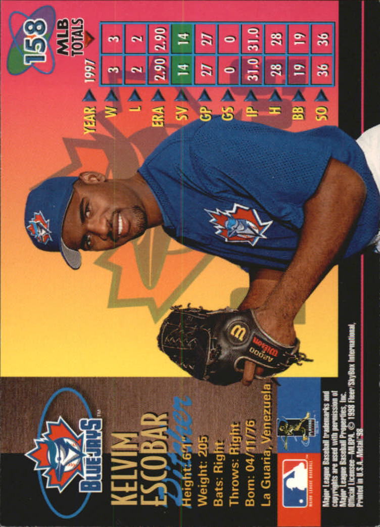 1998 Metal Universe Baseball "Main Set" Cards - Picture 315 of 441
