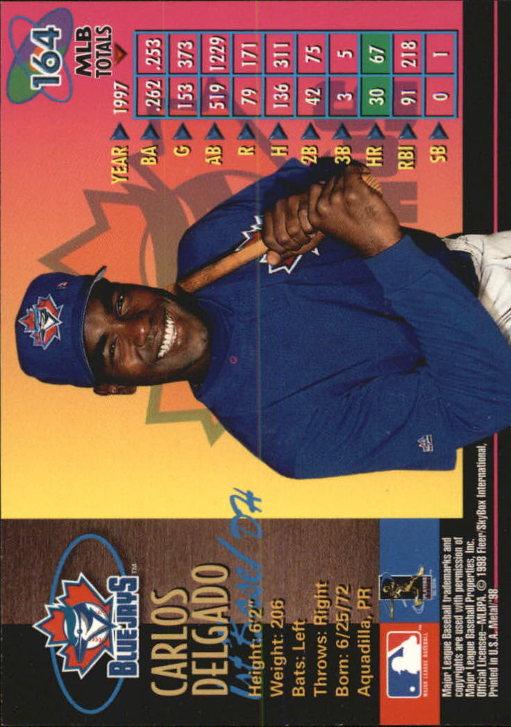 1998 Metal Universe Baseball "Main Set" Cards - Picture 327 of 441