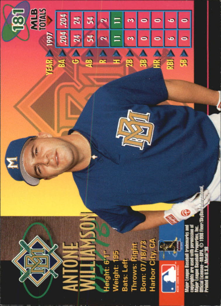 1998 Metal Universe Baseball "Main Set" Cards - Picture 361 of 441