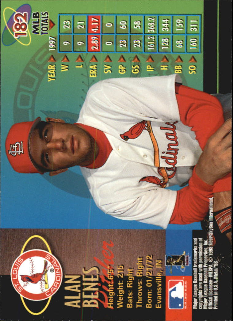 1998 Metal Universe Baseball "Main Set" Cards - Picture 363 of 441